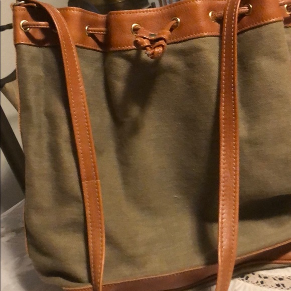 None Handbags - Leather and cotton bag